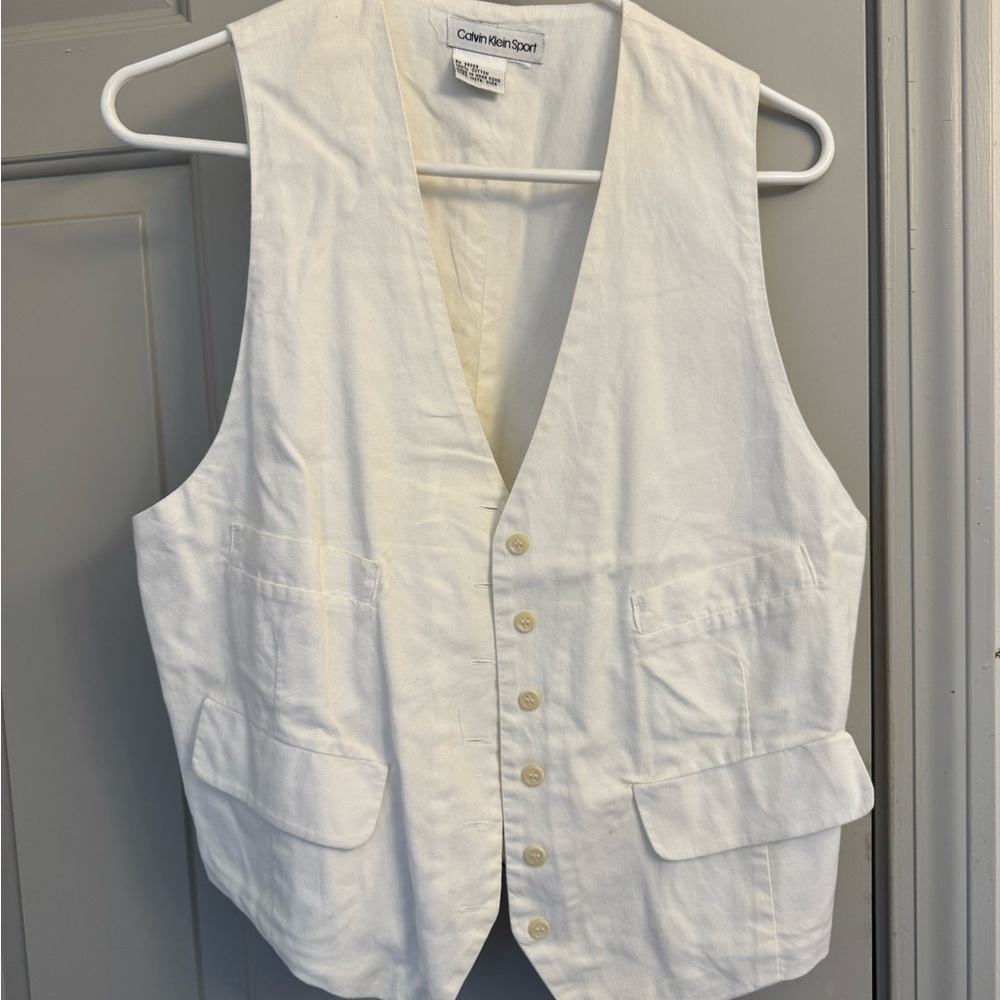 White vintage vest, Calvin Klein sport